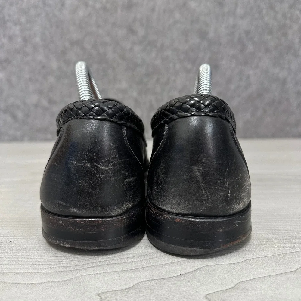 Allen Edmonds Maxfield Loafers Mens 10 Black Tassel‎ Woven Leather Dress Shoes